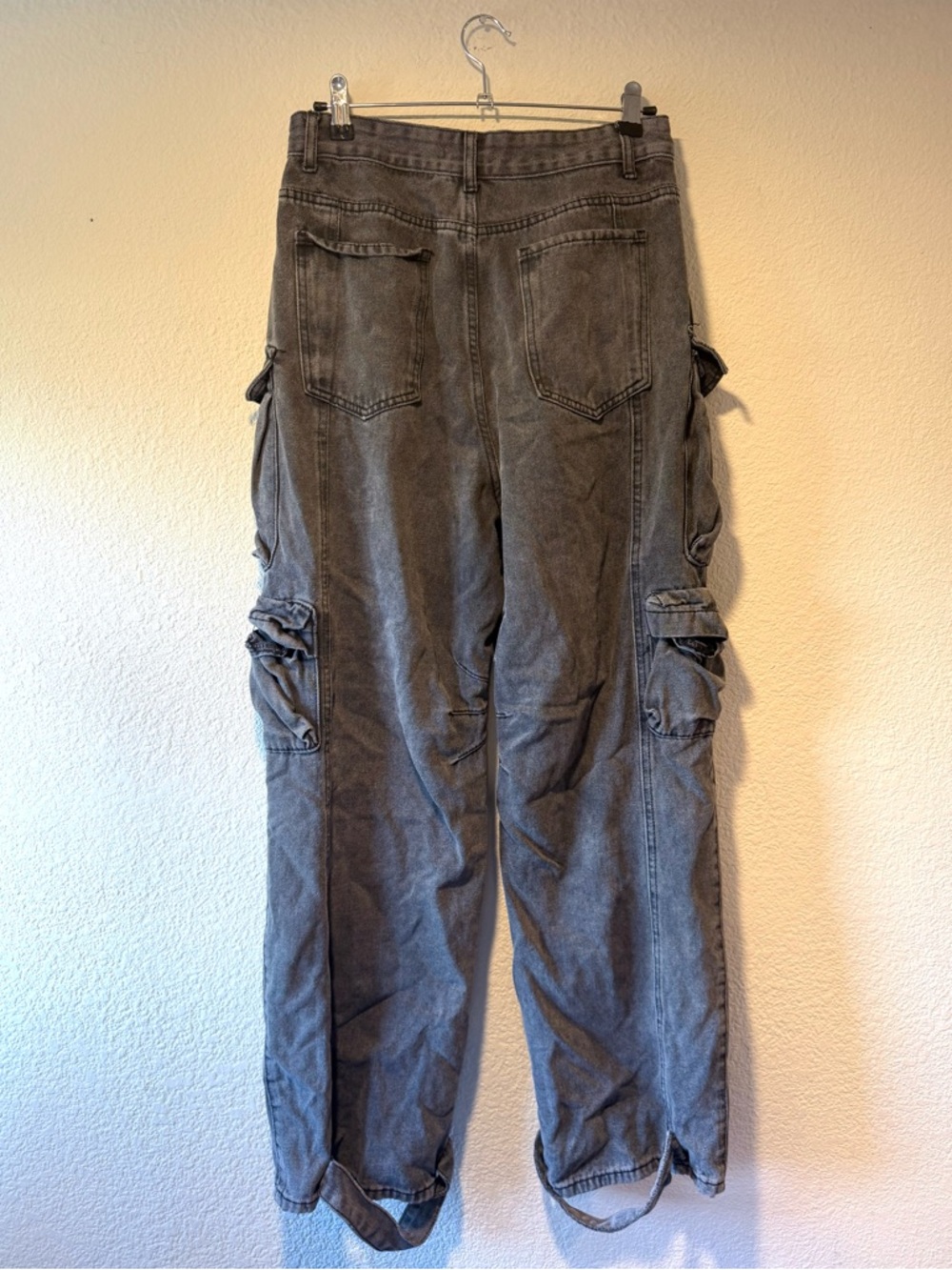 MICAS High-Waist Cargo Wide Leg Jeans - Washed Gray - Picture 6 of 9